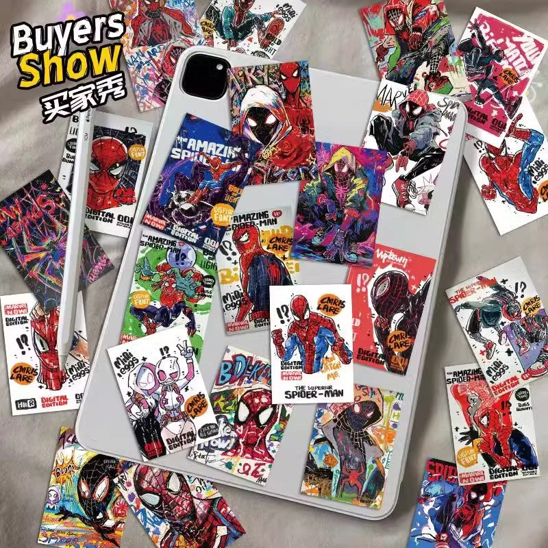 Sticker-Hand drawn Spiderman Miles Gwen